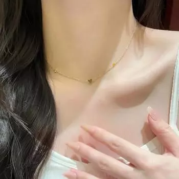 Ожерелье Love, женское, легкое, роскошное, нишевое, дизайн, цепочка в форме сердца, модная и простая цепочка