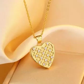 Ожерелье Love Zircon для женщин, ниша, свет, роскошь, новый дизайн, кулон в форме сердца, темперамент, расширенное чувство, ключичная цепочка золотой