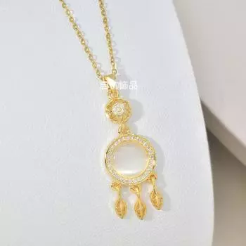 Ожерелье-ловец снов с кисточкой, женское, простое и универсальное, с опалом, инкрустированным холодным ветром, аксессуары-цепочка для ключицы