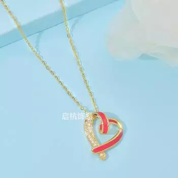 Ожерелье Любви Женское Высокое Чувство Маленькое Свежее Легкая Роскошь Универсальный Микроинкрустированный Подвеска Цепочка на Ключицу