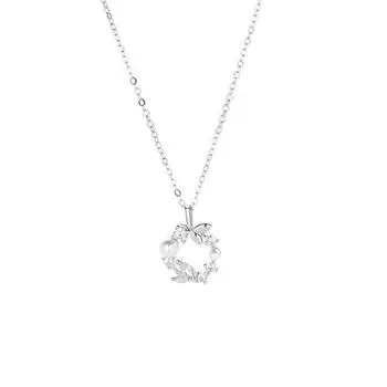 Ожерелье Lucky Garland для женщин, цепочка на ключицу из чистого серебра S999 с микро-инкрустацией из циркония и жемчугом, милая темпераментная подвеска All-Match 999