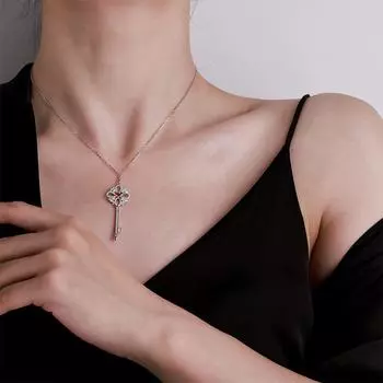 Ожерелье из стерлингового серебра 925 пробы «Счастливый ключ», подсолнух, с микроинкрустацией цирконами YD-4518B