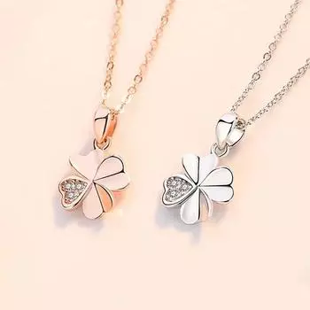 Ожерелье Lucky с четырьмя листами клевера на ключице, женское ожерелье с бриллиантами, простой и легкий, роскошный стиль, модное серебро S925 925