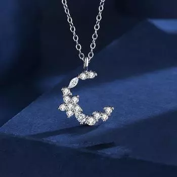 Ожерелье «Луна» из стерлингового серебра 999 пробы Ins Wild Jewelry Нишевое ожерелье с подвеской высокого класса