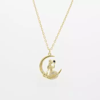 Ожерелье «Лунная русалка» для женщин, легкая, роскошная, модная, высококачественная, лунная, ключичная цепочка, корейский нишевый дизайн