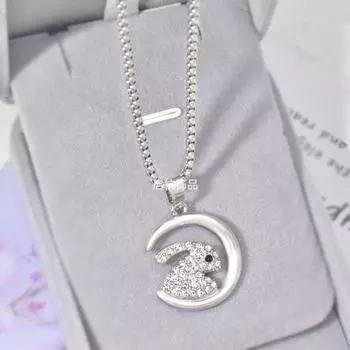 Ожерелье «Лунный кролик» с бриллиантами, высококлассное, универсальное, мужское и женское, длинная цепочка для свитера с аксессуарами