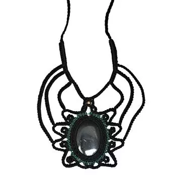 Ожерелье Макраме Агат Ручной Работы Кулон Ожерелье Натуральная Нитка Чокер Украшения