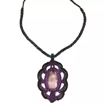 Ожерелье Макраме Агат Ручной Работы Кулон Ожерелье Натуральная Нитка Чокер Украшения