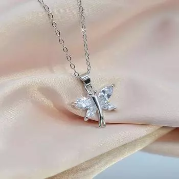 Ожерелье «Маленькая стрекоза» для женщин, титановая сталь, не выцветающая, легкая, роскошная, простая, универсальная, темпераментная модель, бесплатная, для девушек, цепочка на ключицу белого золота