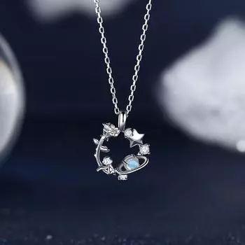 Ожерелье «Маленький принц», роза, женская, легкая, роскошная, нишевая, дизайн, подвеска «Планета мечты» из нержавеющей стали