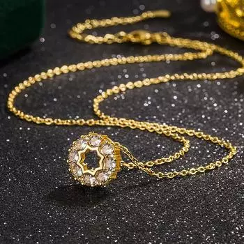 Ожерелье Mangxing с подвеской, слегка инкрустированное круглыми простыми изысканными легкими роскошными высокими цепочками на ключицу