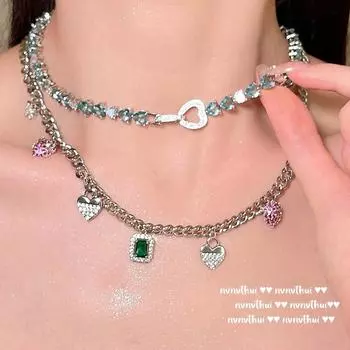 Ожерелье Maria Topopa с драгоценными камнями Escape Princess с покрытием из 18-каратного золота, вода, синий градиент, браслет с цирконом в форме любящего сердца