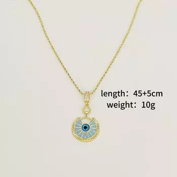 Ожерелье Медное позолоченное ожерелье Турецкий Дьявольский глаз подвеска Личность модное ожерелье для женщин