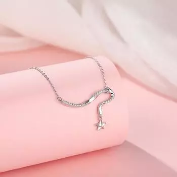 Ожерелье «Метеор» с фантазийными бриллиантами для женщин: Легкая роскошь, высококачественный, элегантный и элегантный дизайн, цепочка для ошейника