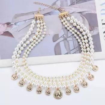 Ожерелье многослойное искусственное жемчужное ожерелье модные и элегантные банкетные аксессуары
