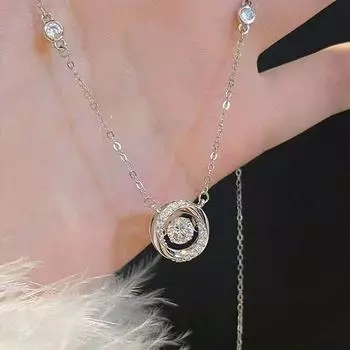 Ожерелье Mobius Three-Second Heart для женщин, легкое, роскошное, нишевое, высококачественное, циркониевое, умное, темпераментное, универсальное, аксессуары