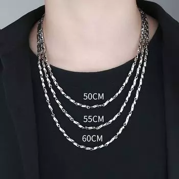 Ожерелье Mobius в стиле хип-хоп, мужская цепочка на ключицы, ромбическая мужская цепочка для свитера 60