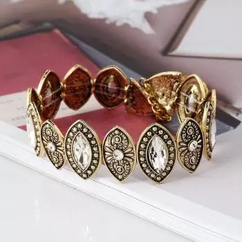 Ожерелье, модное персонализированное ретро этническое ожерелье из сплава с гравировкой из кристаллов, цепочка на шею