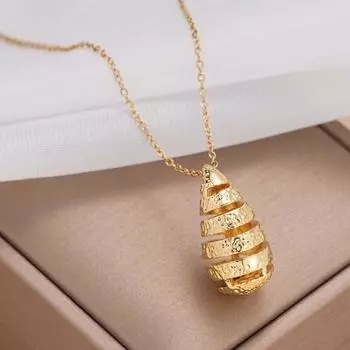 Ожерелье модное полую большую каплю воды в стиле ретро, легкое, роскошное, универсальное в стиле