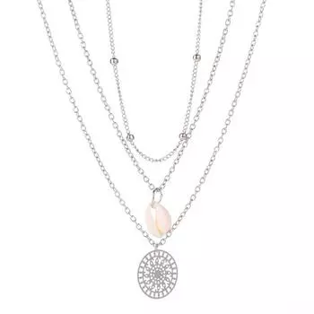 Ожерелье, модное темпераментное ожерелье из натуральных ракушек, женское модное трехслойное простое дикое ожерелье, цепочка на ключицы, ювелирные аксессуары для девочек