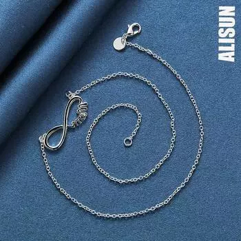 Ожерелье MoM из стерлингового серебра 925 пробы, восьмиугольное, модные свадебные украшения 45cm