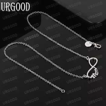 Ожерелье MoM из стерлингового серебра 925 пробы, восьмиугольное, модные свадебные украшения 45CM