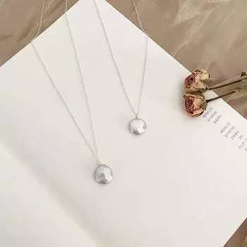 Ожерелье-монета из натурального барочного жемчуга для женщин Ins Network, красные маленькие круглые бусины на пуговицах, ретро-наложение 40cm