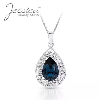 Ожерелье Montana Blue в форме груши Halo с подвеской