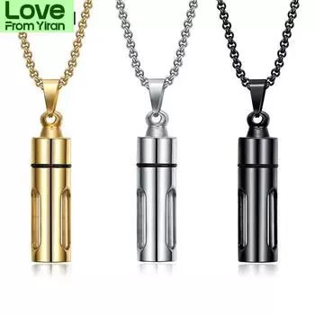 Ожерелье может открыть флакон духов подвеска аромат эфирное масло ожерелье креативный мужской золотой