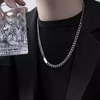Ожерелье мужское кубинское цепочка мужской свитер мужской модный бренд универсальный простой высококачественный мужской аксессуар