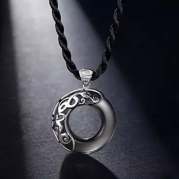 Ожерелье Мужской Мышь Подвеска Мода Хип-Хоп Личность Простой Обсидиан