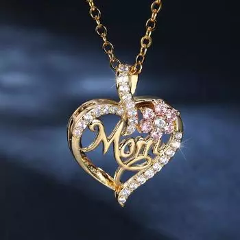 Ожерелье на день матери для мамы, роскошное модное ожерелье с подвеской в виде розового цветка, эстетические аксессуары для шеи, ювелирные изделия для любви золотой