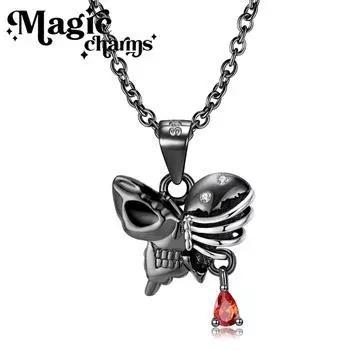 Ожерелье на Хэллоуин Скелет бабочки Скелет Ниша Панк Темный ветер Цепочка S925 Ожерелье из стерлингового серебра