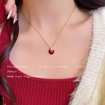 Ожерелье на ключицу Ankola Red Heart - роскошный простой дизайн для женщин в канун Нового года X1633 золотой