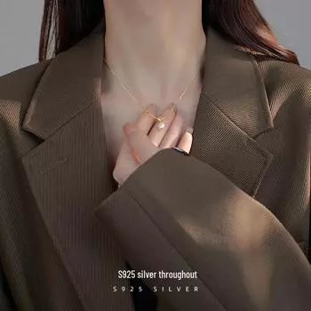 Ожерелье на ключицу из пресноводного жемчуга Banyan Tree S925 для женщин - роскошный модный узел NS1094 белого золота