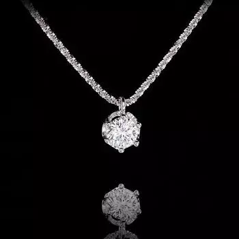 Ожерелье на ключицу из серебра 925 пробы с муассанитом — элегантный подарок на День святого Валентина для нее 50 points moissanite белый