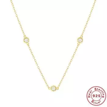 Ожерелье на ключицу из стерлингового серебра S925, простое и стильное ожерелье на ключицу из бриллиантов Ins Wind, аксессуары 925 Silver золотой