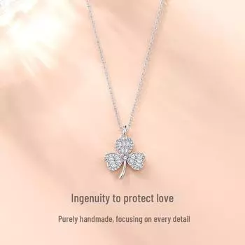 Ожерелье на ключицу из стерлингового серебра 2024 года для женщин: Дизайн Three-Second Heartbeat, легкая роскошь, нишевый стиль. extension chain белого золота