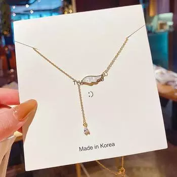 Ожерелье на ключицу в виде крыла феи в корейском стиле 2002 г. X171 золотой