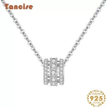Ожерелье на талию Tancision S925 из стерлингового серебра, женское европейское и американское модное ожерелье с микроинкрустацией-цепочкой на ключице. серебряный