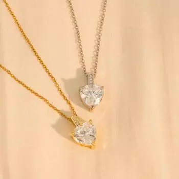 Ожерелье не теряет цвет Женское летнее любовное циркониевое новое ожерелье Универсальное старшее чувство ожерелье из титановой стали