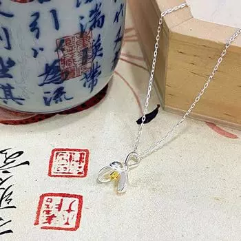 Ожерелье Нефритовая орхидея с элегантным и роскошным характером, цепочка-цветок на ключицу, новое и нишевое