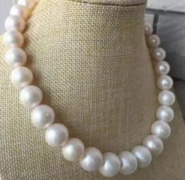 Ожерелье Noble Jewelry 12-14 мм из натурального круглого белого пресноводного жемчуга