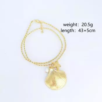 Ожерелье Ocean Wind с ракушкой из морской звезды, позолоченная цепочка для ключицы, кулон с жемчугом, ювелирные изделия Niche для женщин
