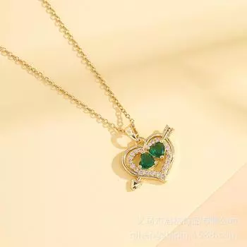 Ожерелье «Одна стрела сквозь сердце» Женское Простое трендовое Личность Универсальное Блестящие циркониевые аксессуары