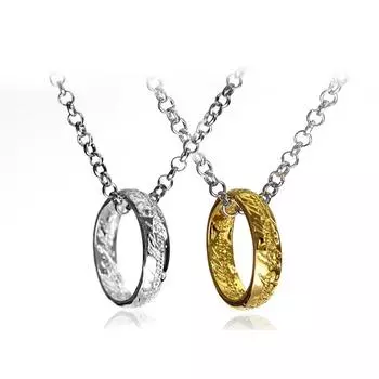 Ожерелье One Ringss Of Power Эльфы Бэггинс Голлум Толкиен Письма Золотого цвета Подвеска Модные ювелирные изделия из фильмов Мужчины Женщины Оптовая продажа