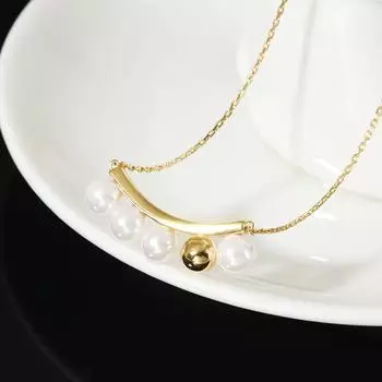 Ожерелье оптом, жемчужная улыбка, цепочка на ключицы, высокий смысл, нишевый дизайн, темперамент, ювелирные аксессуары золотой