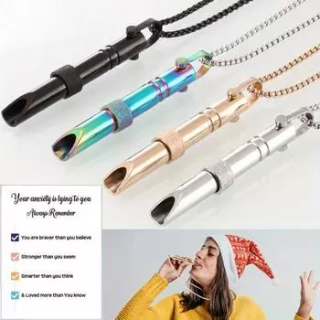 Ожерелье от тревоги из нержавеющей стали, предметы для снятия тревоги, ожерелье с позитивным дыханием, инструменты для медитации от тревоги, стресса, облегчения панических атак 1pcs серебряный