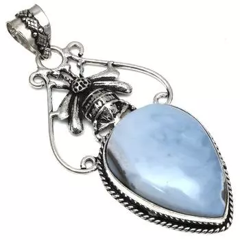 Ожерелье Owyhee Blue Opal Gemstone Подарок для нее Серебряные украшения 2.75