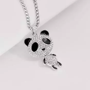 Ожерелье Панда, Ожерелье Талисман, Цепочка из Титановой Стали с Подвижными Четырьмя Конечностями Не Выцветает и Подходит